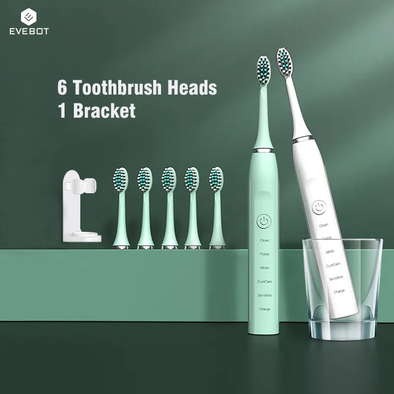 Ảnh Bàn chải đánh răng điện tử EVEBOT 6 đầu + 1 giá đỡ gắn tường 1