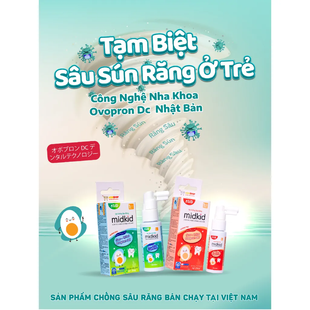 Ảnh Bàn chải đánh răng Midkid cho bé từ 1 tuổi giúp làm sạch răng, lông chải mềm mại an toàn 3