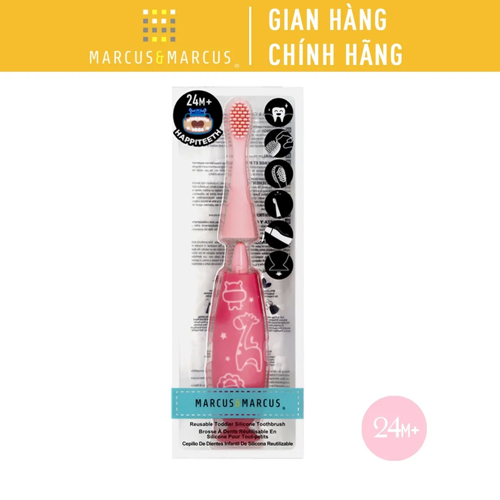 Review Bàn Chải Đánh Răng Silicon Cho Bé Marcus & Marcus Hồng (2+ Tuổi) - An Toàn, Vui Nhộn