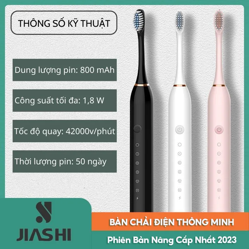 Ảnh Bàn chải điện đa năng JIASHI DELADEP, máy đánh răng Sonic X-3 sóng âm tặng kèm 4 đầu thay thế BCD01 2