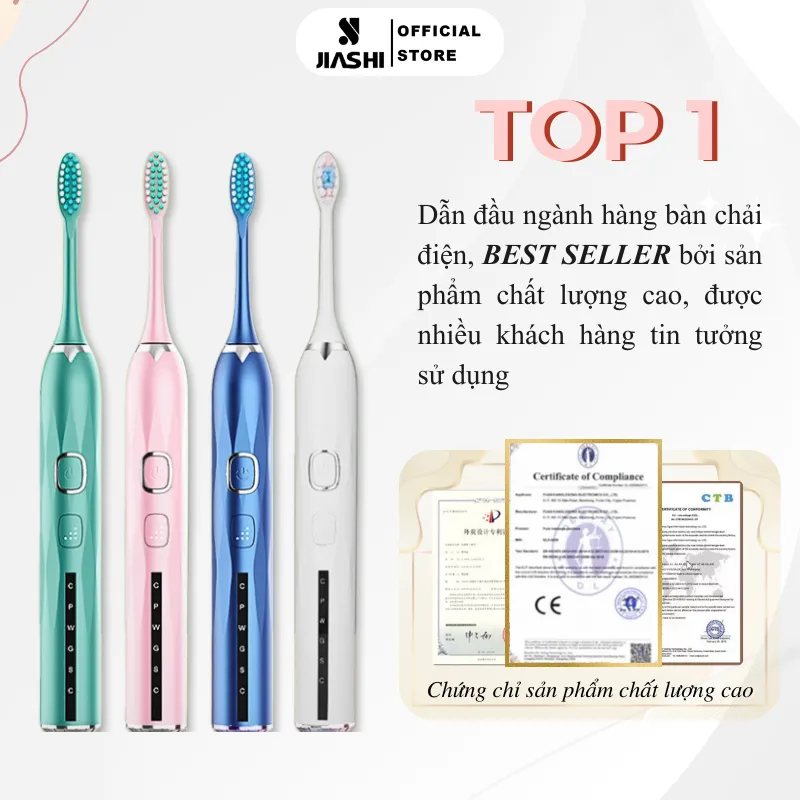 Ảnh Bàn chải điện đánh răng cao cấp HOKU 5 tốc độ, bản nâng cấp mạnh mẽ nhất, pin 1200MAH chống thấm nước BCD07 2