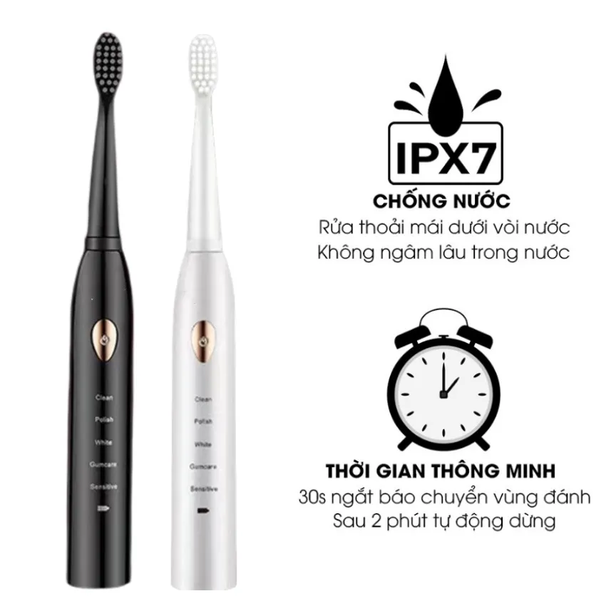 Ảnh Bàn chải điện HOKU X1 Pro, 5 chế độ đánh răng tự động, tặng kèm 4 đầu bàn chải chống nước IP7-BCD04 2