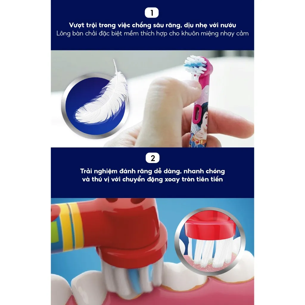 Ảnh Bàn chải điện trẻ em Oral-B Vitality D12 Disney Frozen - Hàng chính hãng bảo hành 24 tháng 2