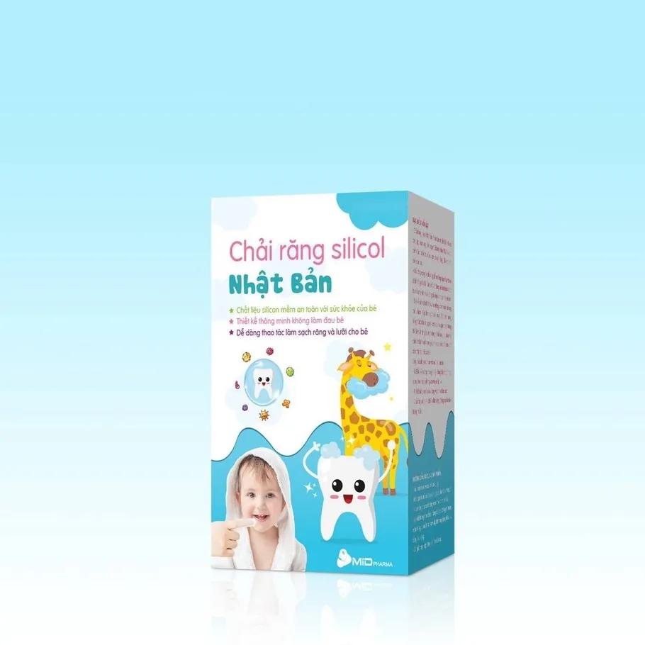 Ảnh Bàn chải xỏ ngón silicon cho bé từ 1 tuổi thương hiệu Midkid, tưa lưỡi mềm mại, an toàn, có hộp đựng sạch sẽ và tiện lợi 2