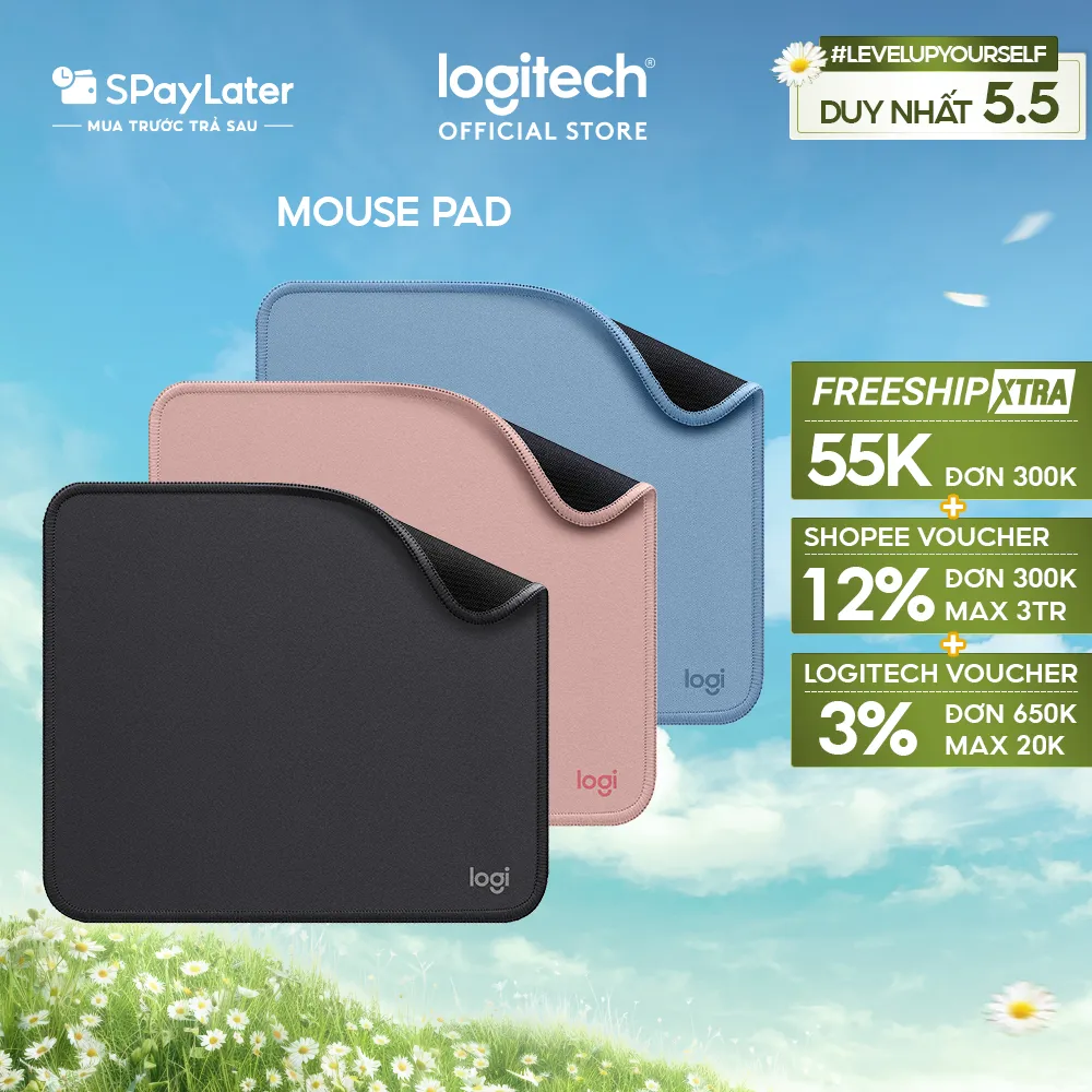 Ảnh Bàn di chuột Logitech Mouse Pad Studio Series - Đế chống trượt, lướt dễ dàng, chống đổ tràn 1