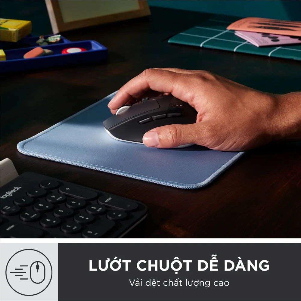 Ảnh Bàn di chuột Logitech Mouse Pad Studio Series - Đế chống trượt, lướt dễ dàng, chống đổ tràn 3