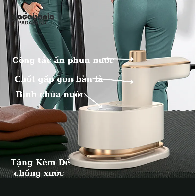 Ảnh Bàn Là Hơi Nước Thông Minh Gấp Gọn Padabanic 6888 Nóng Nhanh Phun Nước Mạnh Nhỏ Gọn Là Thẳng 3