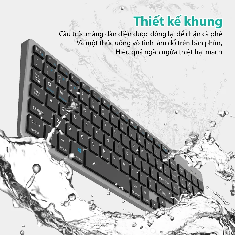 Ảnh Bàn phím bluetooth không dây GOOJODOQ 102 phím/chuột không dây cho laptop máy tính để bàn chính hãng 2