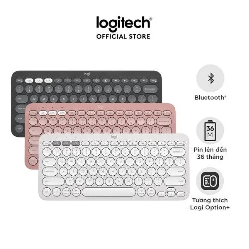 Ảnh Bàn phím Bluetooth Logitech K380s Pebble 2 - Đa thiết bị, Phím tắt tùy chỉnh, Mỏng nhẹ, Easy-Switch 1