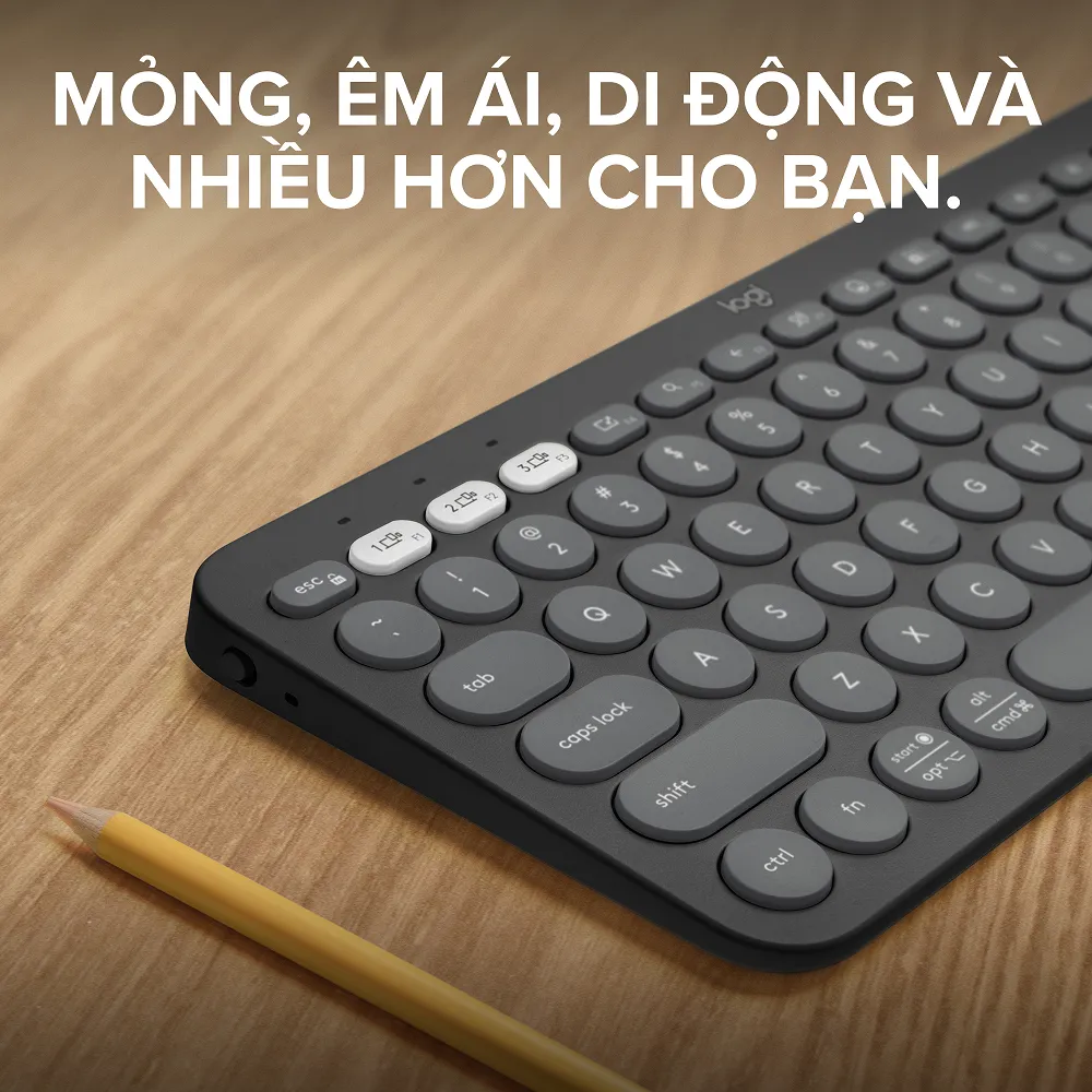 Ảnh Bàn phím Bluetooth Logitech K380s Pebble 2 - Đa thiết bị, Phím tắt tùy chỉnh, Mỏng nhẹ, Easy-Switch 2