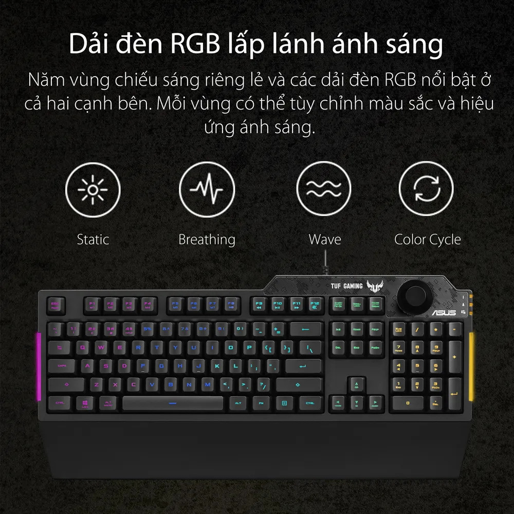 Ảnh Bàn Phím Chơi Game Asus TUF Gaming K1 Chống Nước Tràn RGB - Hàng Chính Hãng 4