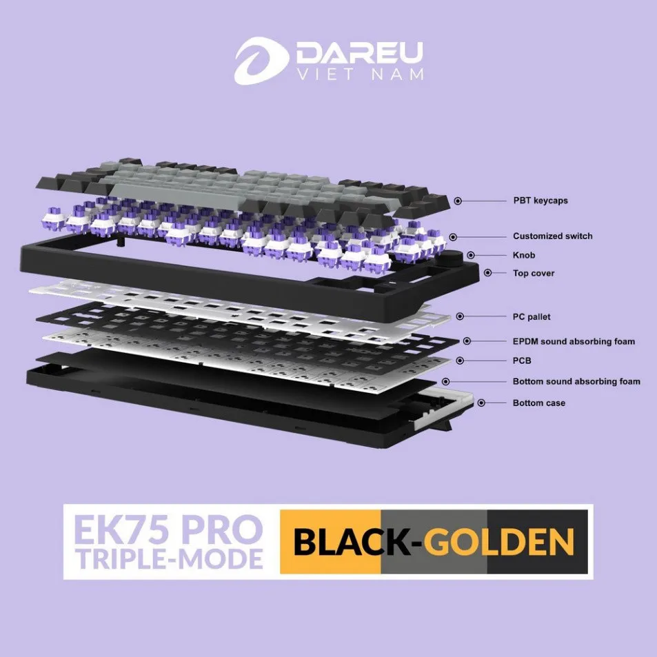 Ảnh Bàn phím cơ DareU EK75 / EK75 Pro Triple Mode - Hàng Chính Hãng 1