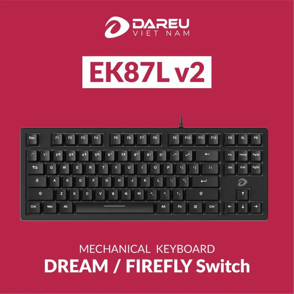 Ảnh Bàn phím cơ DareU EK87L V2 Black no LED - Bảo hành 24 tháng 1