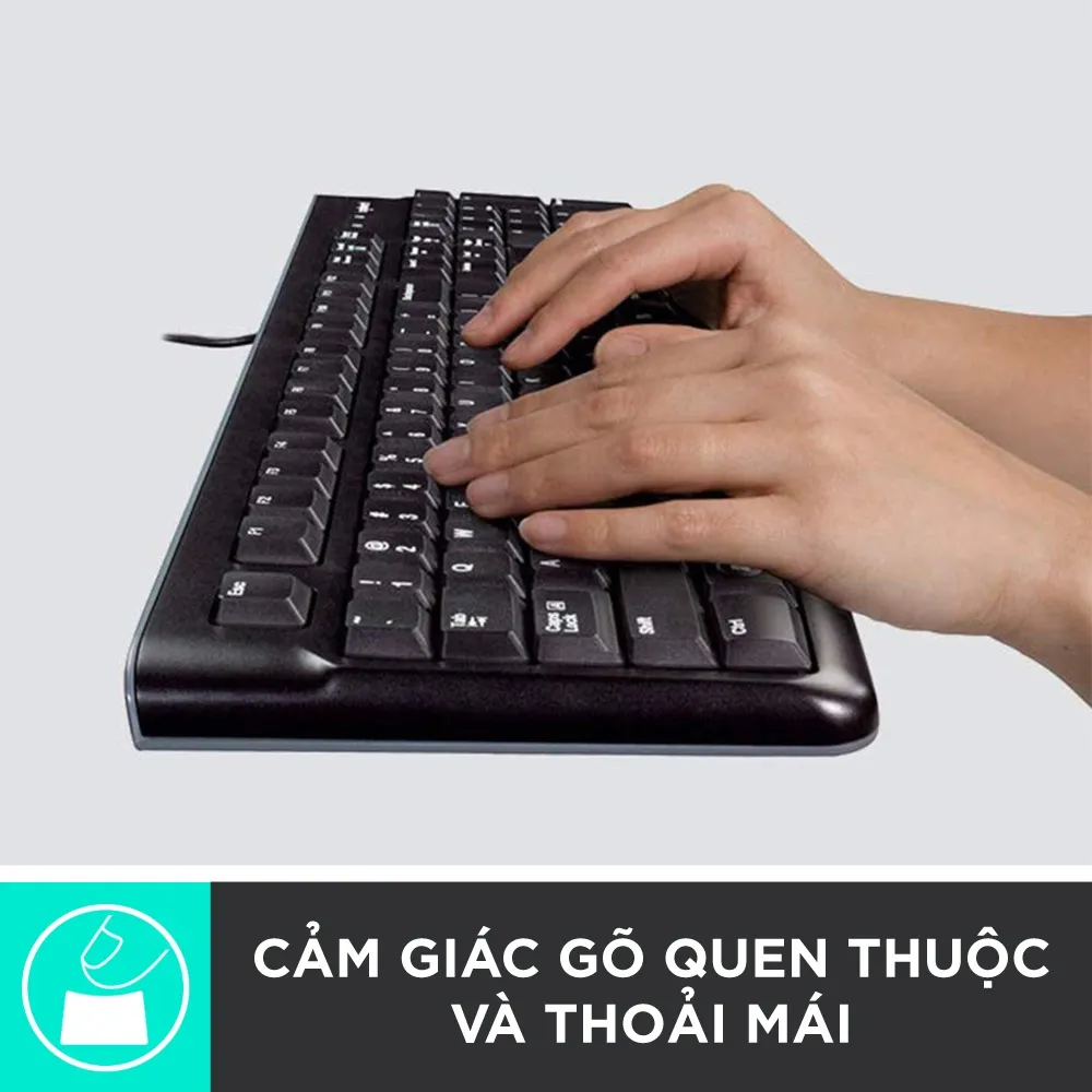 Ảnh Bàn phím có dây Logitech K120 - Bền bỉ, chống tràn, kích thước đầy đủ có phím số 2