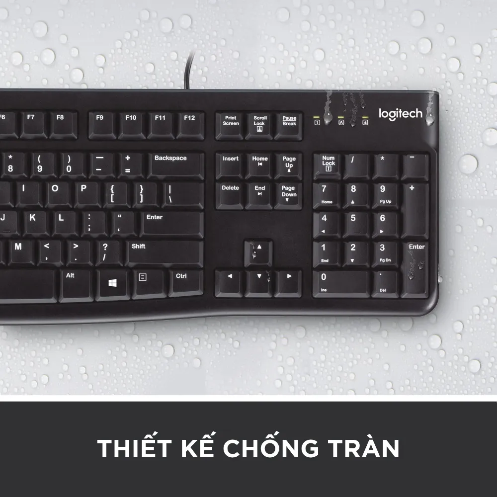 Ảnh Bàn phím có dây Logitech K120 - Bền bỉ, chống tràn, kích thước đầy đủ có phím số 4