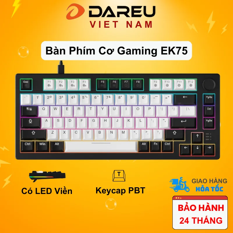 Ảnh Bàn phím cơ Gaming DAREU EK75 (2 sides RGB strip, DareU DREAM sw, Type-C) 1