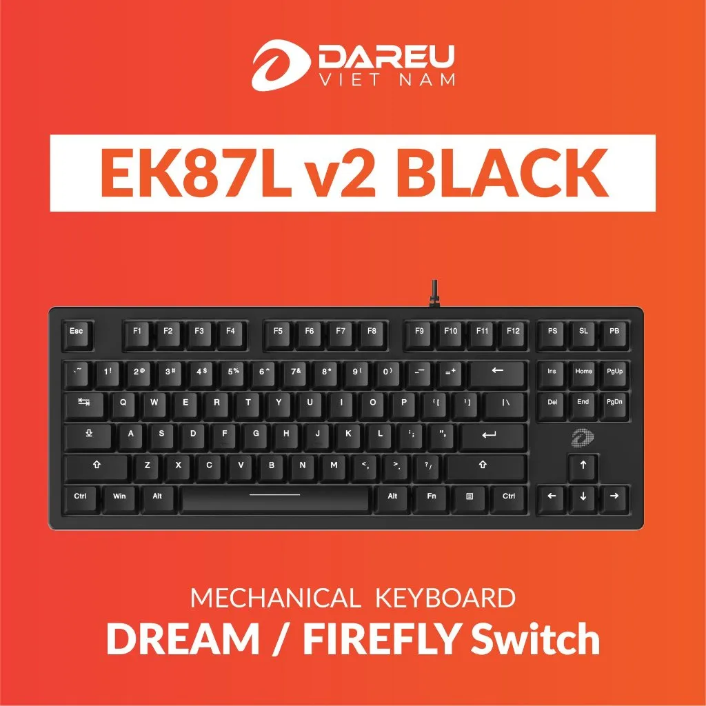 Ảnh Bàn phím cơ Gaming DAREU EK87 / EK87L - Black ( Blue/ Brown/ Red switch) 2