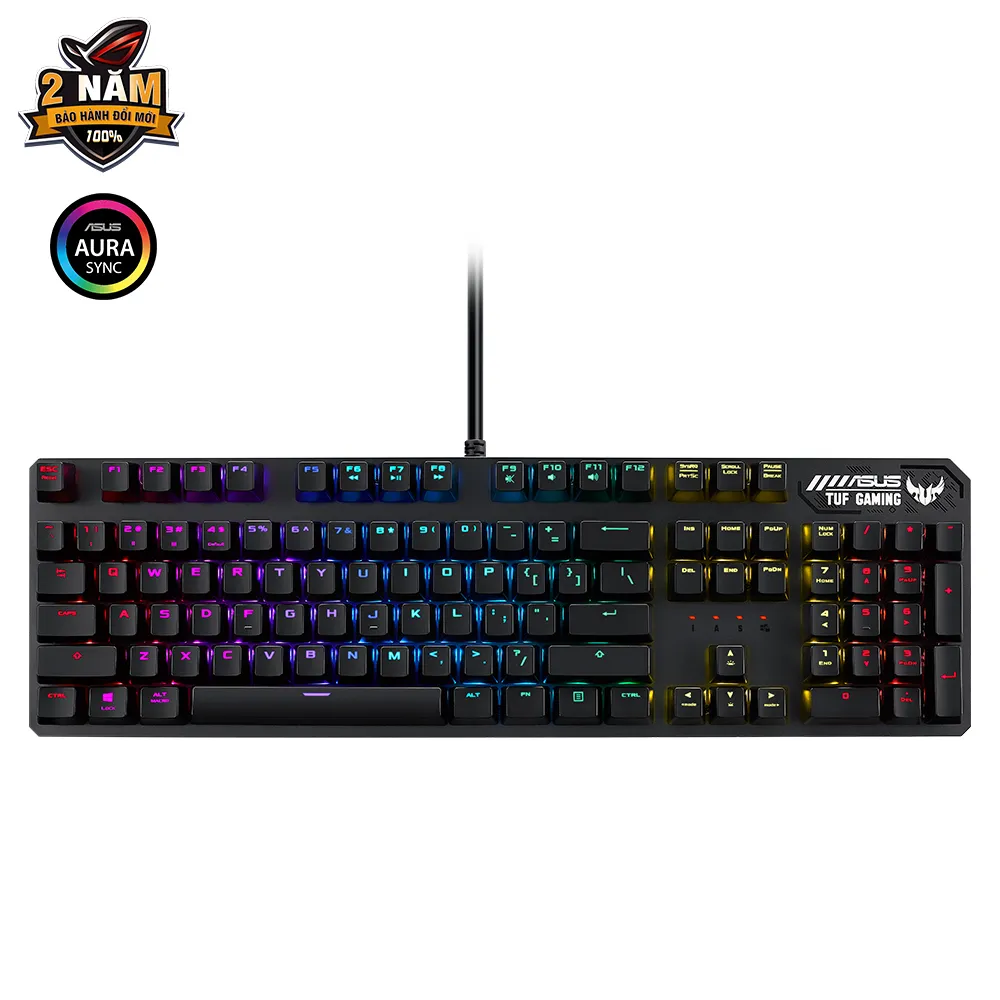 Ảnh Bàn phím cơ gaming TUF GAMING K3, an-ti ghosting 100%, N-key rollover, Aura Sync 2