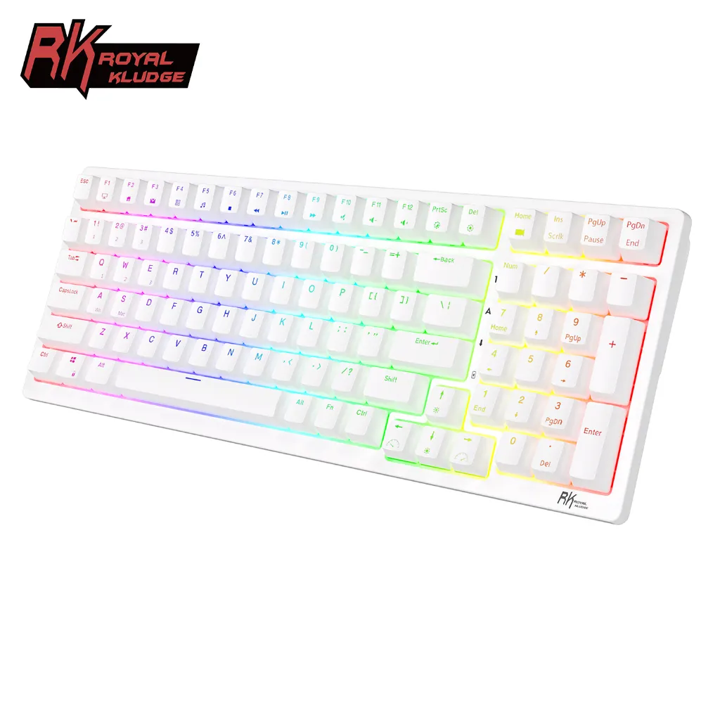Ảnh Bàn phím cơ khí ROYAL KLUDGE RK98 98 phím RGB Backlight hỗ trợ cắm nóng với ba chế độ Bluetooth 2.4G không dây/có dây 1