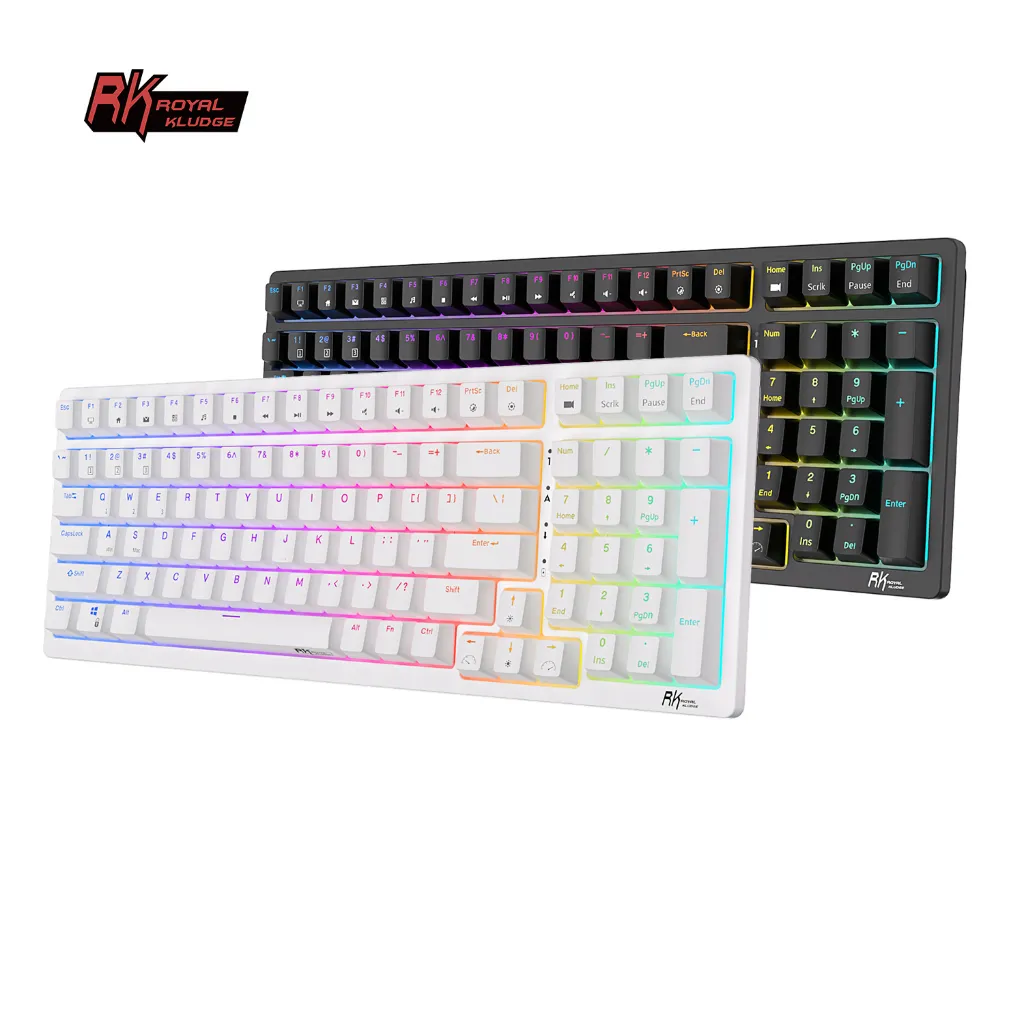 Ảnh Bàn phím cơ khí ROYAL KLUDGE RK98 98 phím RGB Backlight hỗ trợ cắm nóng với ba chế độ Bluetooth 2.4G không dây/có dây 4