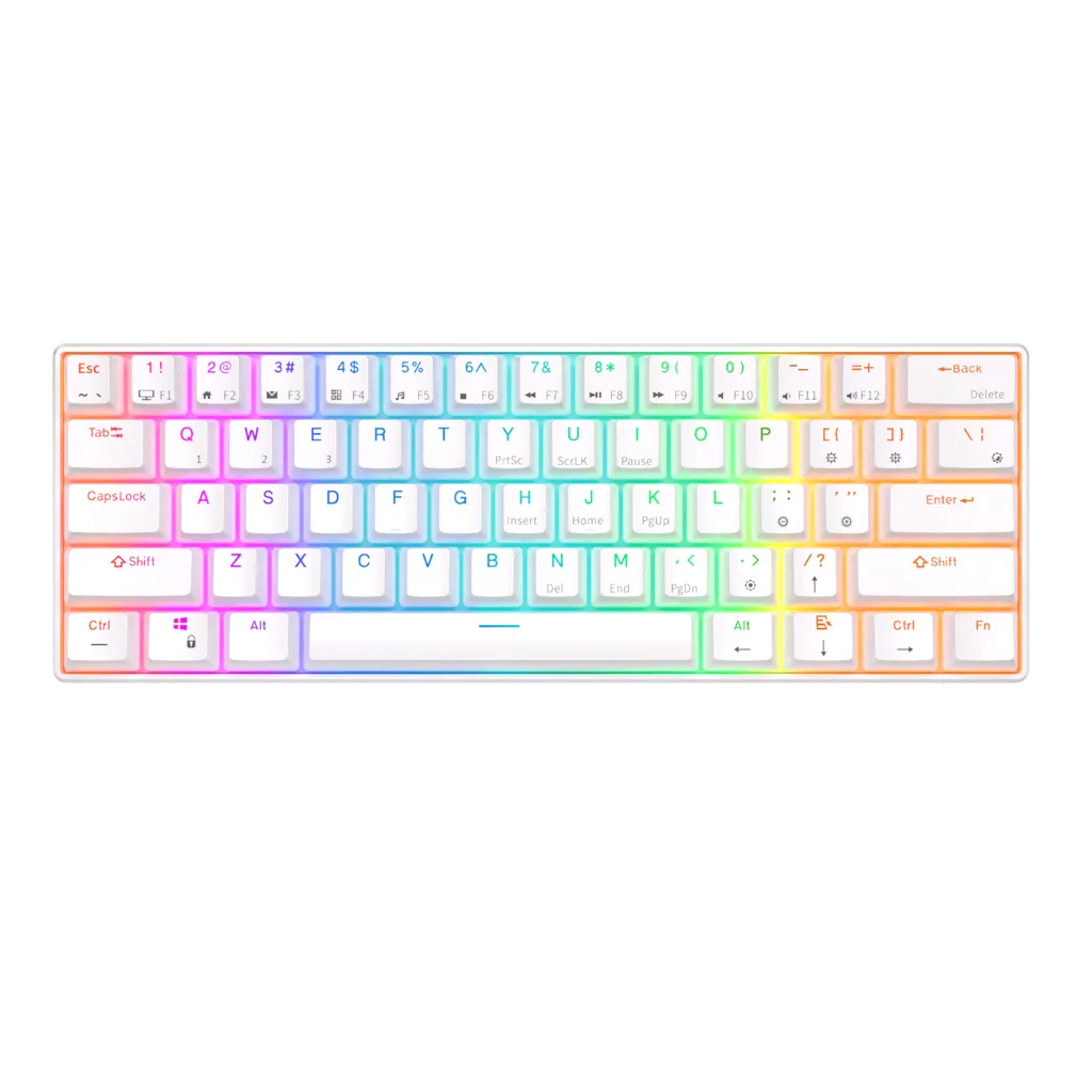 Ảnh Bàn Phím Cơ rk61 kludge bluetooth 3.0 & usb c Hai Chế Độ Chiếu Đèn Led rgb 2