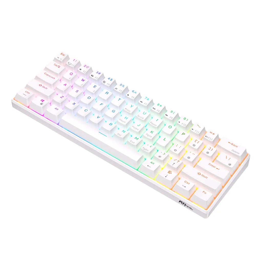 Ảnh Bàn Phím Cơ rk61 kludge bluetooth 3.0 & usb c Hai Chế Độ Chiếu Đèn Led rgb 4