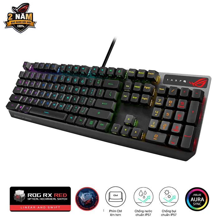 Ảnh Bàn phím Gaming Quang Cơ Asus ROG Strix Scope RX RED Switch Wired - 90MP0240-BKUA00 2