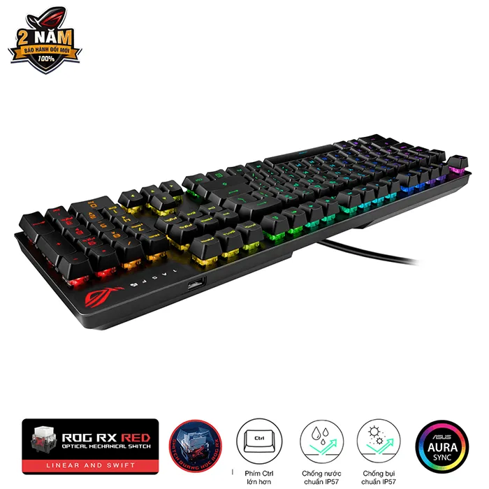 Ảnh Bàn phím Gaming Quang Cơ Asus ROG Strix Scope RX RED Switch Wired - 90MP0240-BKUA00 3