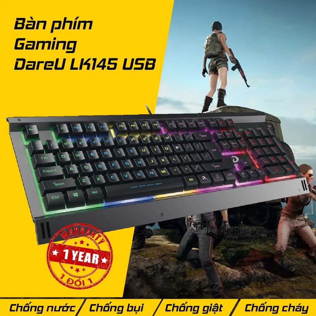 Ảnh Bàn phím giả cơ DAREU LK145 - led 7 màu 1