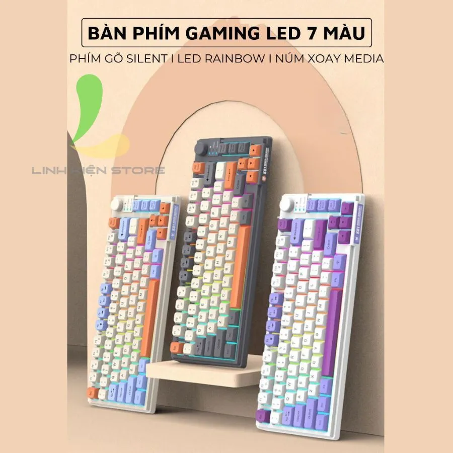 Ảnh Bàn phím giả cơ gaming HOSAN xunfox K81 new 2024 thiết kế công thái học, đèn led cực chất và nút vặn âm lượng tiện lợi 3
