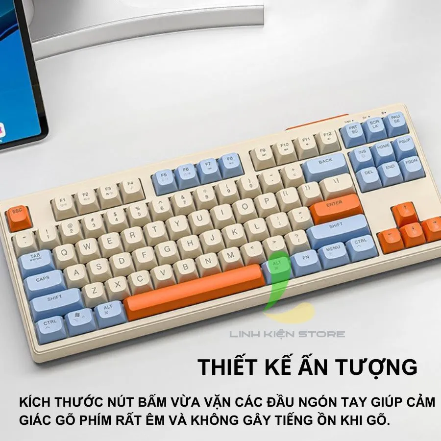 Ảnh Bàn Phím Không Dây Gaming FREEWOLF M87 - Bàn Phím Chơi Game 87 Phím Ấn Tượng Với Kết Nối Kép 3