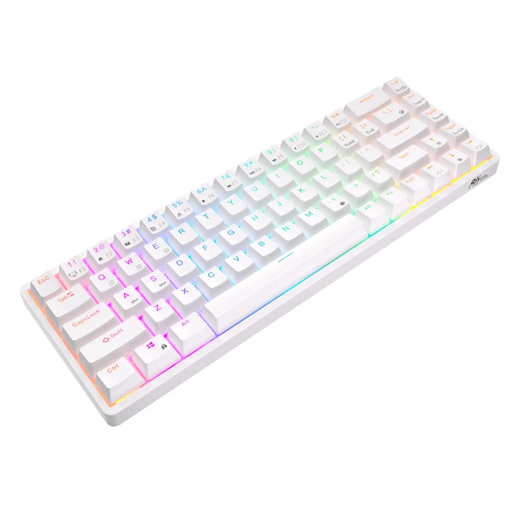 Ảnh Bàn phím không dây Mini cơ khí Royal Kludge RK837 RKG68 Bluetooth 2.4G Bàn phím 3 chế độ 68 phím có đèn nền RGB 60% RK G68 2