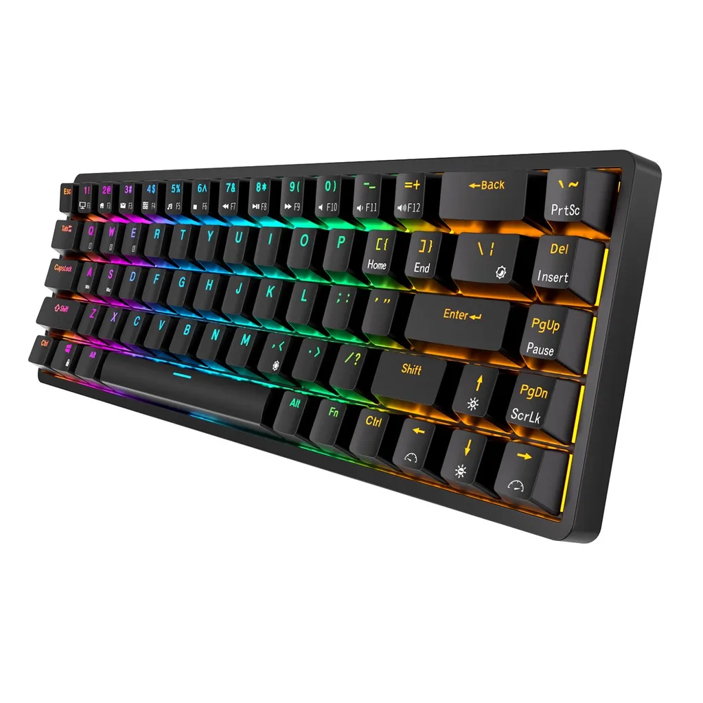 Ảnh Bàn phím không dây Mini cơ khí Royal Kludge RK837 RKG68 Bluetooth 2.4G Bàn phím 3 chế độ 68 phím có đèn nền RGB 60% RK G68 4