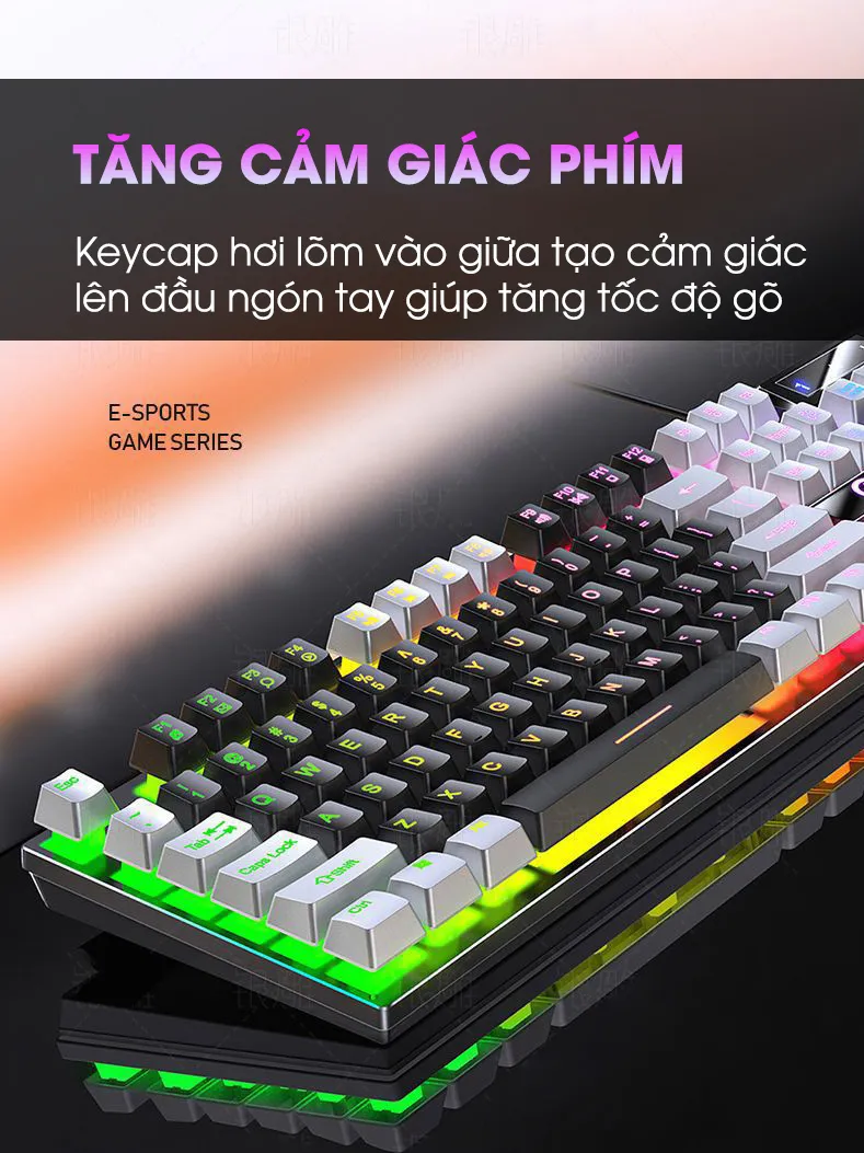 Ảnh Bàn phím máy tính có dây gaming SIDOTECH K500 giả cơ led rgb full 104 key chống nước cho laptop pc văn phòng game thủ 3