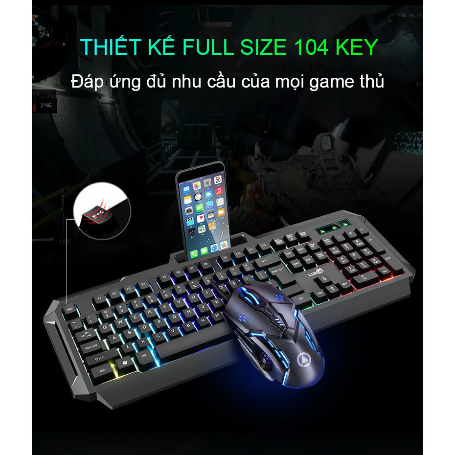 Ảnh Bàn Phím Máy Tính Gaming RGB SIDOTECH LDK V4 Pro Có Dây / Đèn LED RGB Chống Nước Chơi Game Máy Tính Esport - Chính Hãng 3