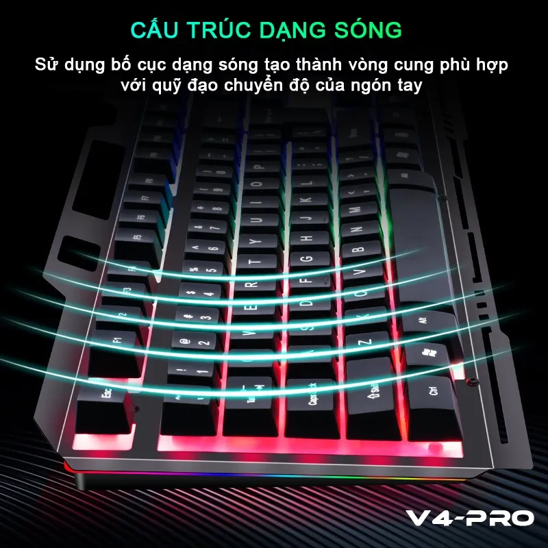 Ảnh Bàn Phím Máy Tính Gaming RGB SIDOTECH LDK V4 Pro Có Dây / Đèn LED RGB Chống Nước Chơi Game Máy Tính Esport - Chính Hãng 4