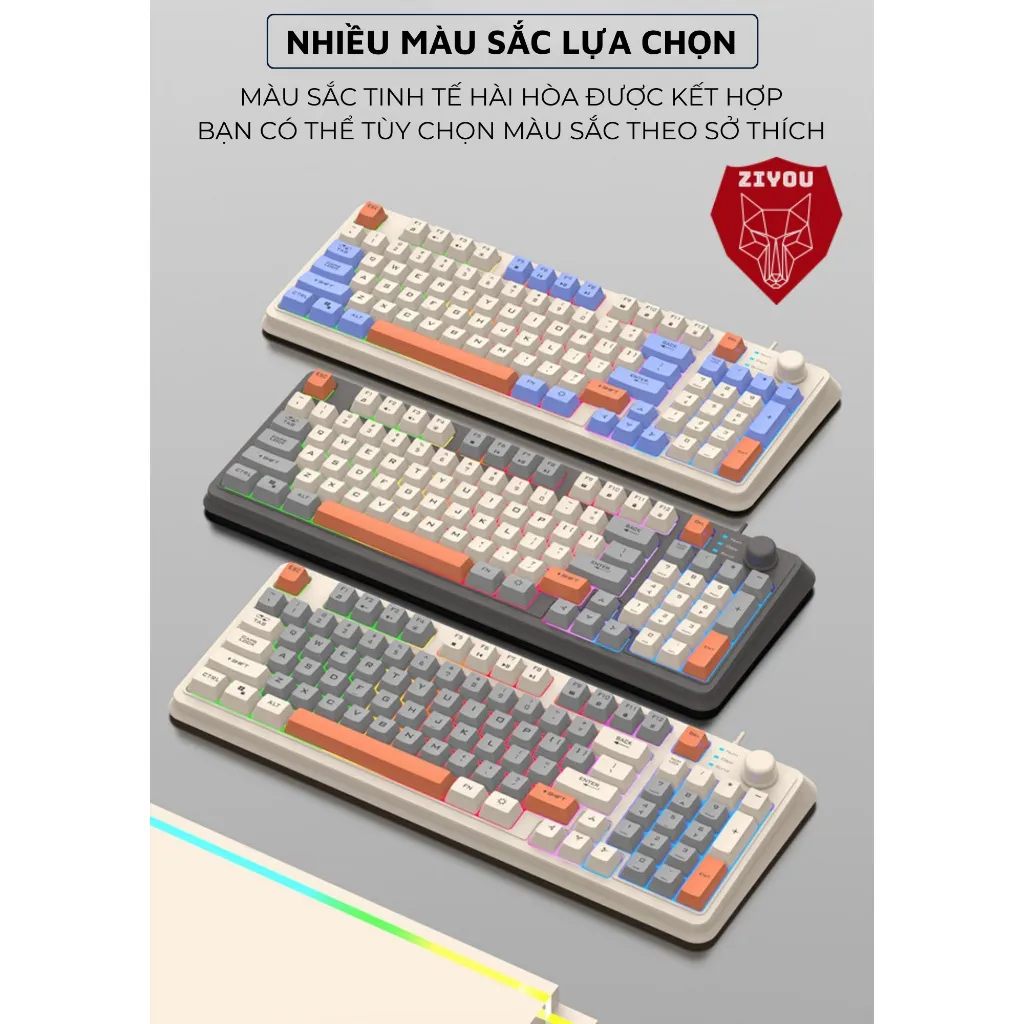 Ảnh Bàn Phím Máy Tính Giả Cơ Gaming K82 LED LIGHT 7 Màu Cực Đẹp Gõ Cực Đã Dùng Chơi Game, Văn Phòng 2