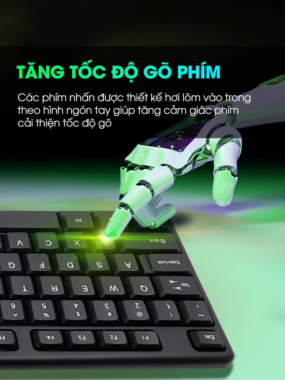 Ảnh Bàn phím máy tính giá rẻ SIDOTECH KM10 có dây full size 104 key gõ phím nhanh chống nước tốt giả cơ gaming văn phòng 2
