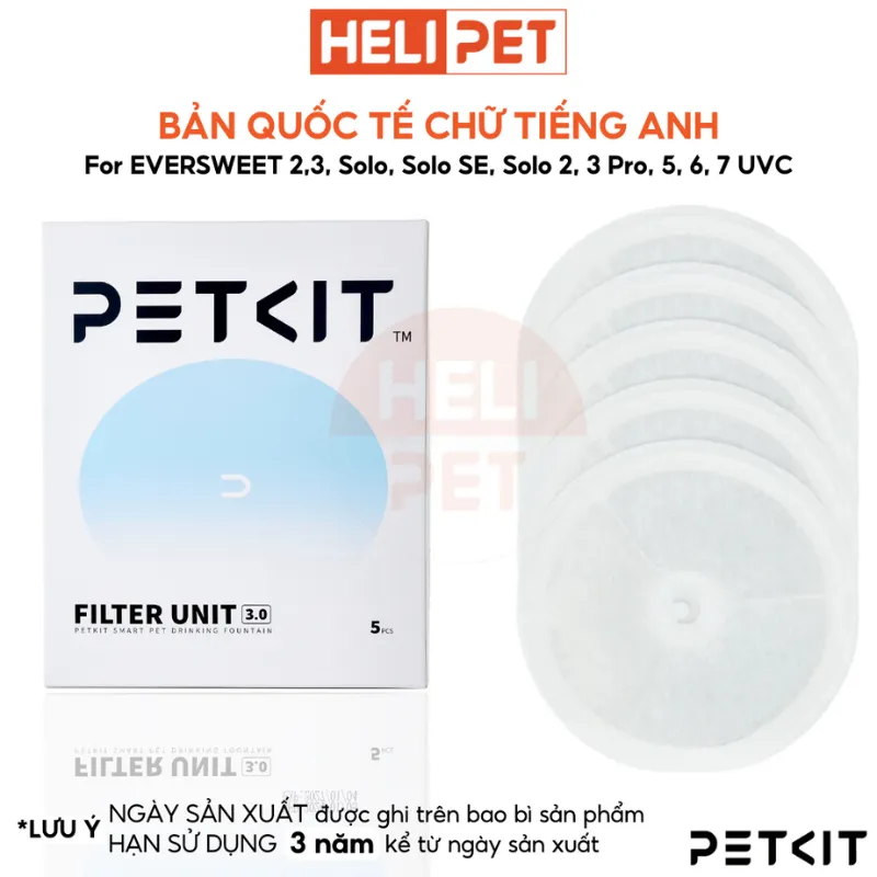 Ảnh [Bản Quốc Tế] Lõi Lọc Nước PETKIT Dùng Cho Eversweet Solo, Solo SE, 2, 3, 6,7 thế hệ 3.0 - HeLiPet 1