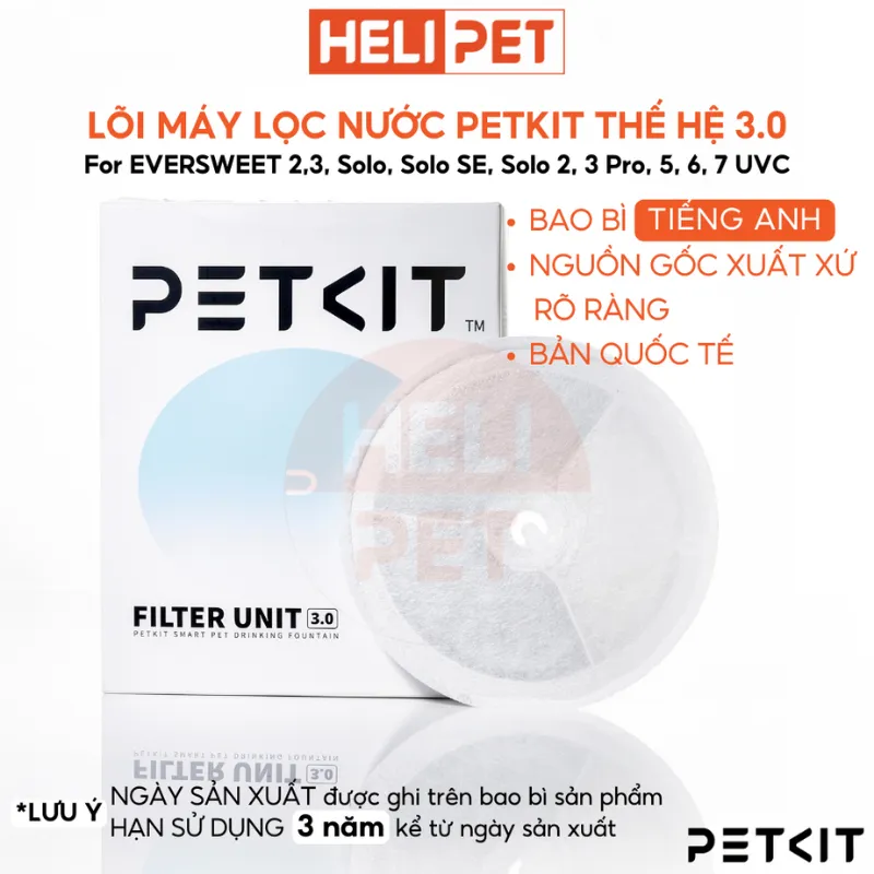 Ảnh [Bản Quốc Tế] Lõi Lọc Nước PETKIT Dùng Cho Eversweet Solo, Solo SE, 2, 3, 6,7 thế hệ 3.0 - HeLiPet 2