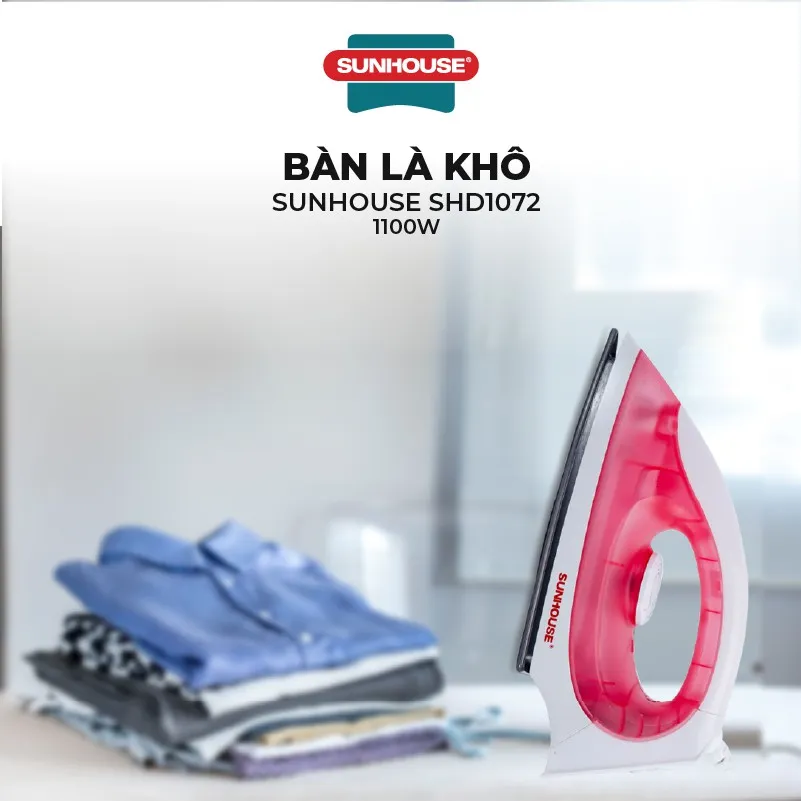 Ảnh Bàn ủi, bàn là khô SUNHOUSE SHD1072 - Thân nhựa chịu nhiệt - Đèn báo hoạt động - Bề mặt chống dính - Bảo hành 12 tháng 2