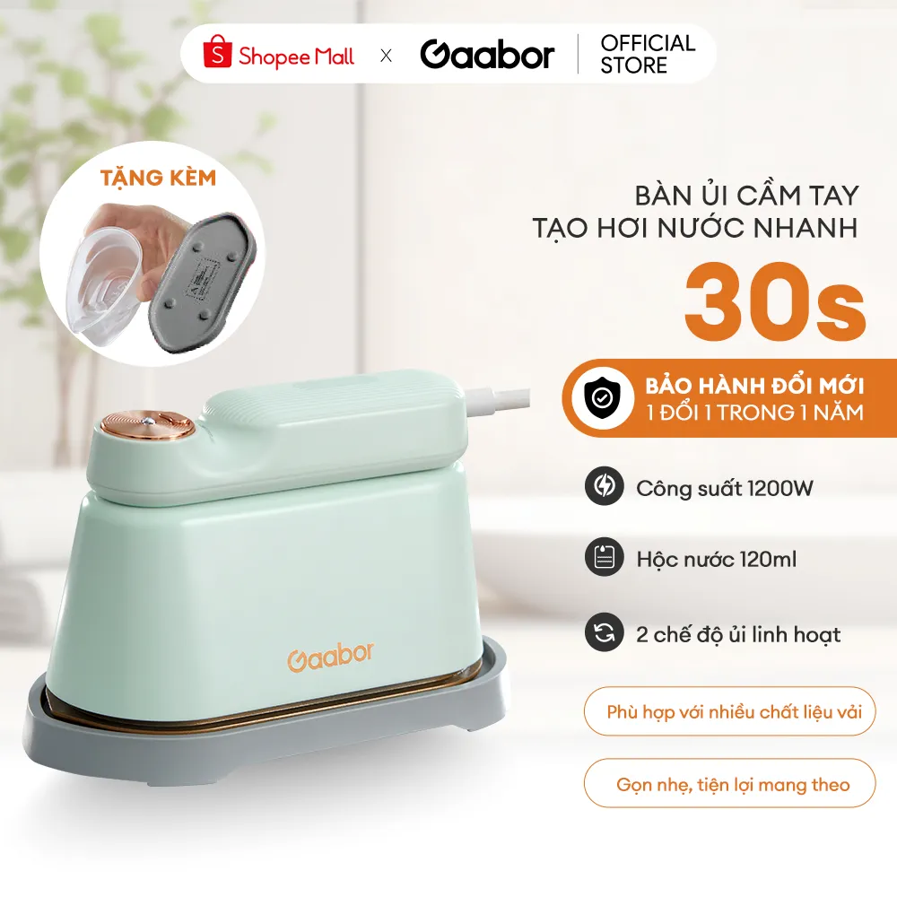 Ảnh Bàn ủi hơi nước cầm tay Gaabor HM-M01A 2in1 thích hợp cho mọi loại vải bàn là cầm tay bàn ủi hơi nước dung tích lớn 3