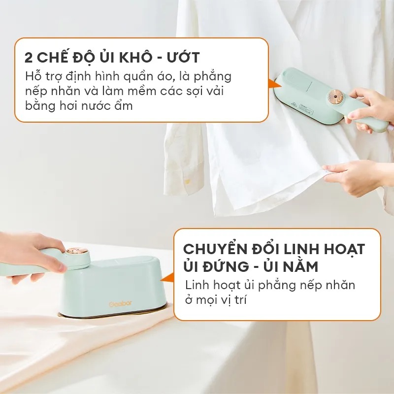 Ảnh Bàn ủi hơi nước cầm tay Gaabor HM-M01A 2in1 thích hợp cho mọi loại vải bàn là cầm tay bàn ủi hơi nước dung tích lớn 4