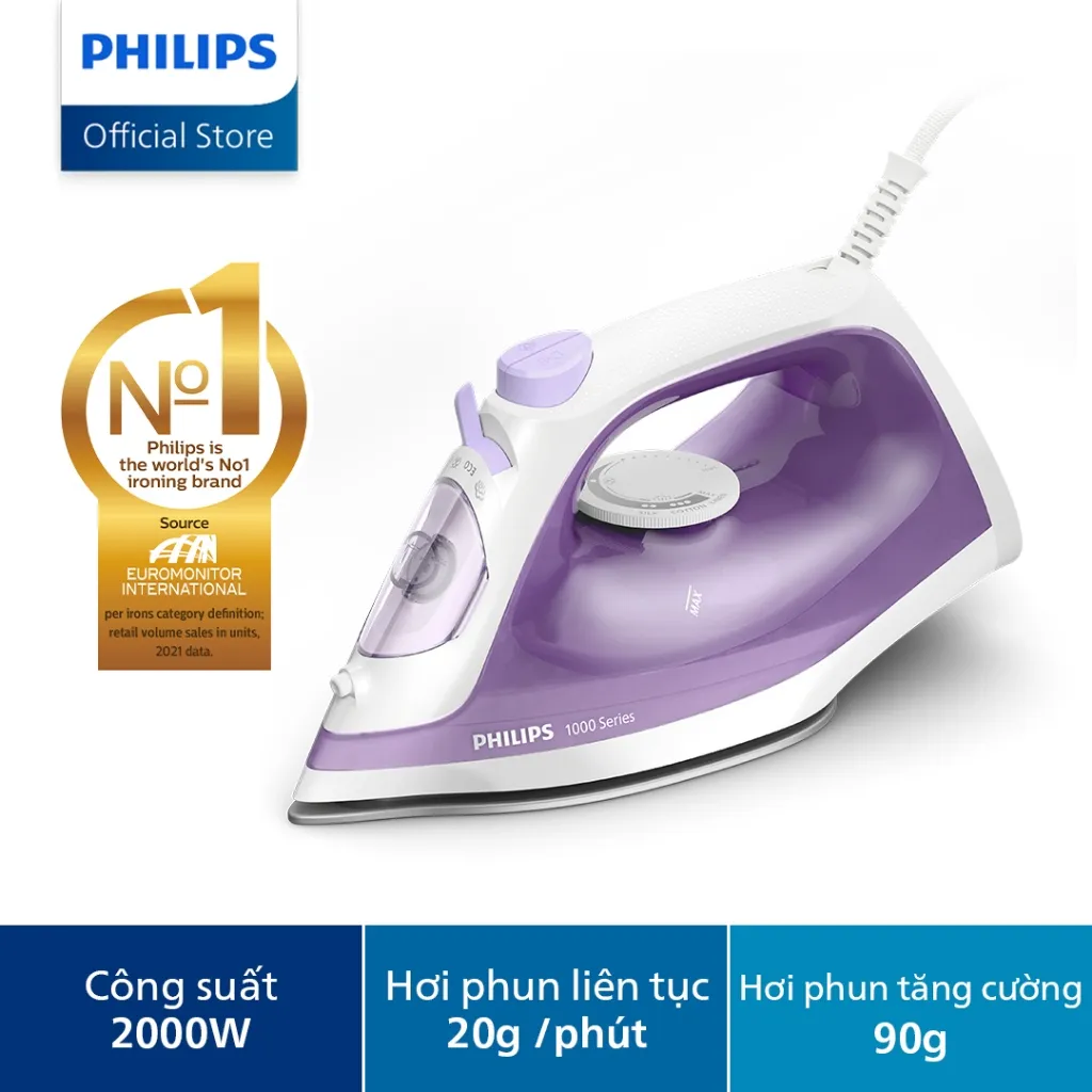 Đánh Giá Bàn Ủi Hơi Nước Philips DST1040/30 2000W Chống Dính - Mua Ngay!