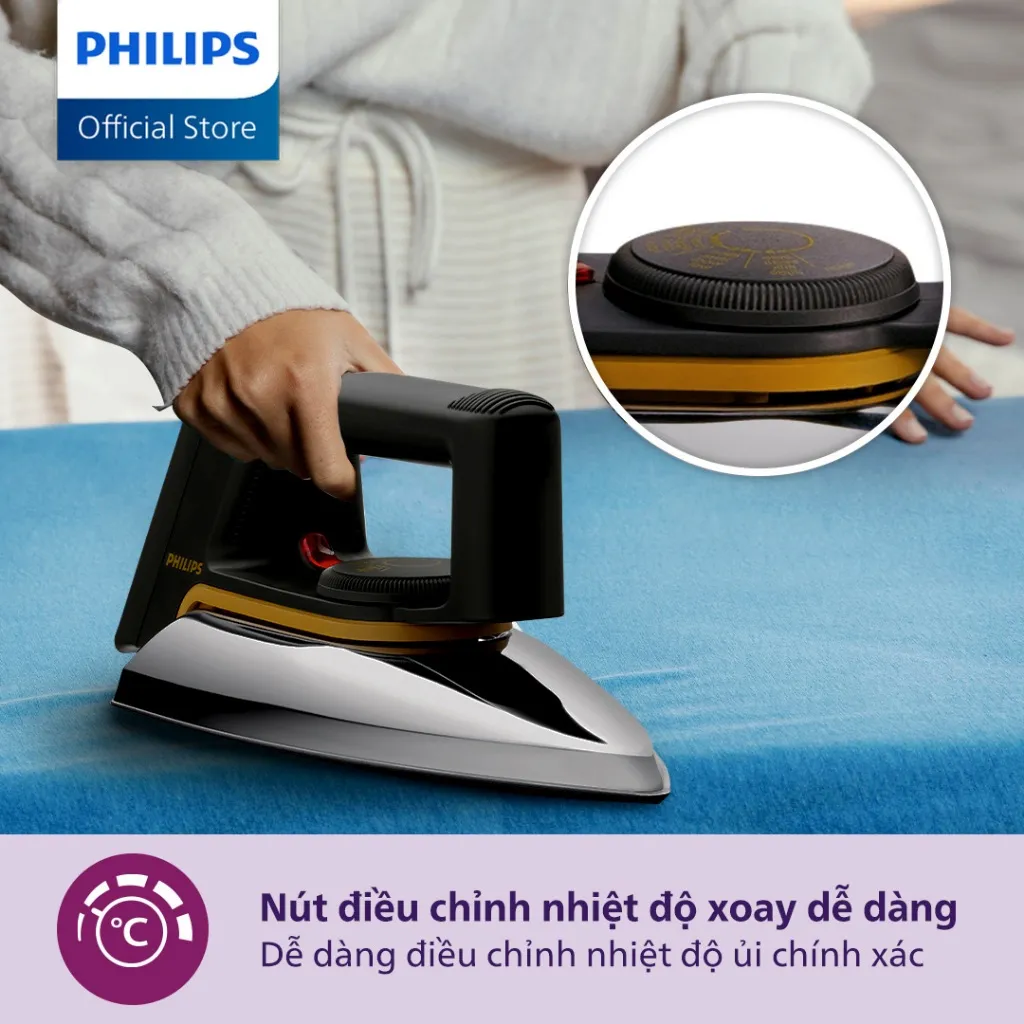 Ảnh Bàn ủi khô PHILIPS HD1172 /01 1000W - Hàng chính hãng 2