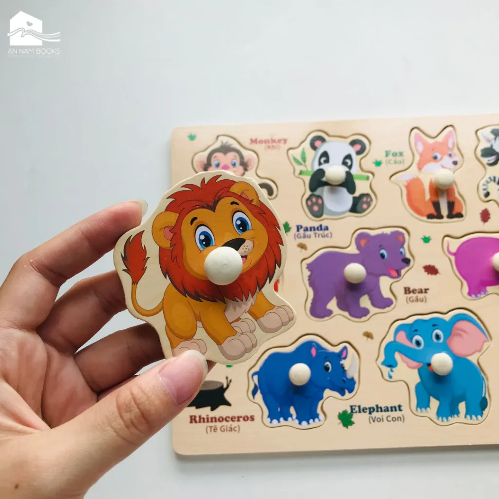 Ảnh Bảng ghép hình núm gỗ nhiều chủ đề giúp bé phát triển tư duy và làm quen với thế giới xung quanh 4