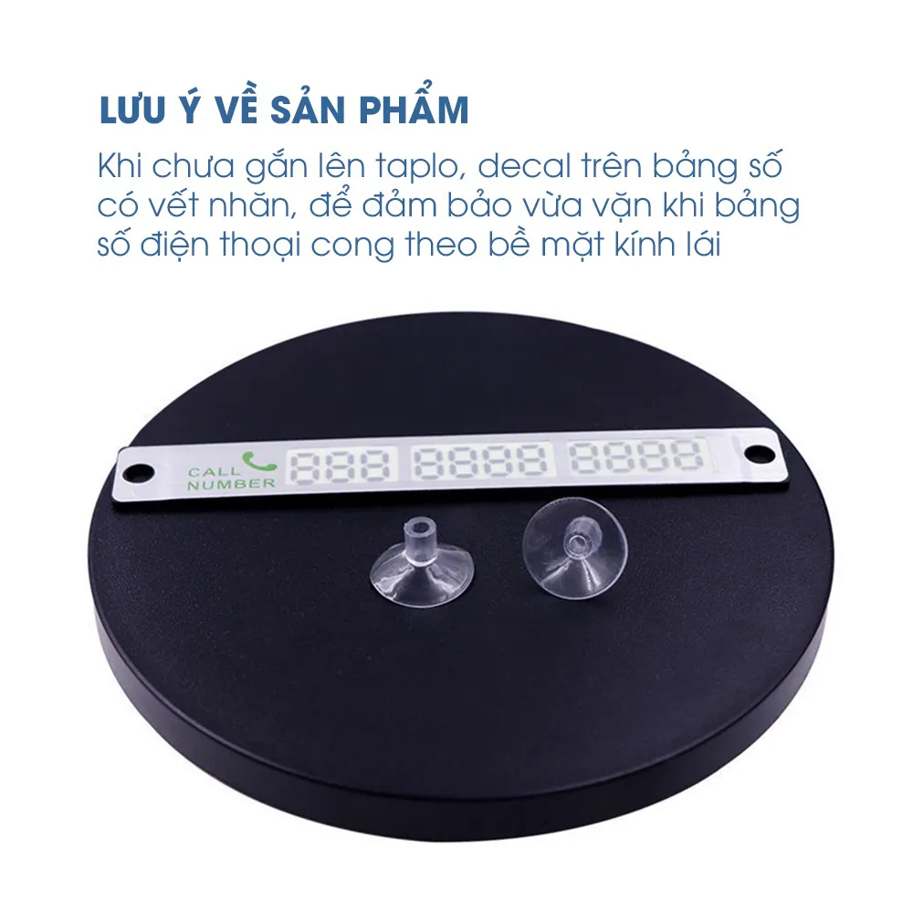 Ảnh Bảng ghi số điện thoại trên ô tô Tâm Luân, tự động phát sáng khi trời tối, miếng hít dính chắc chắn 4