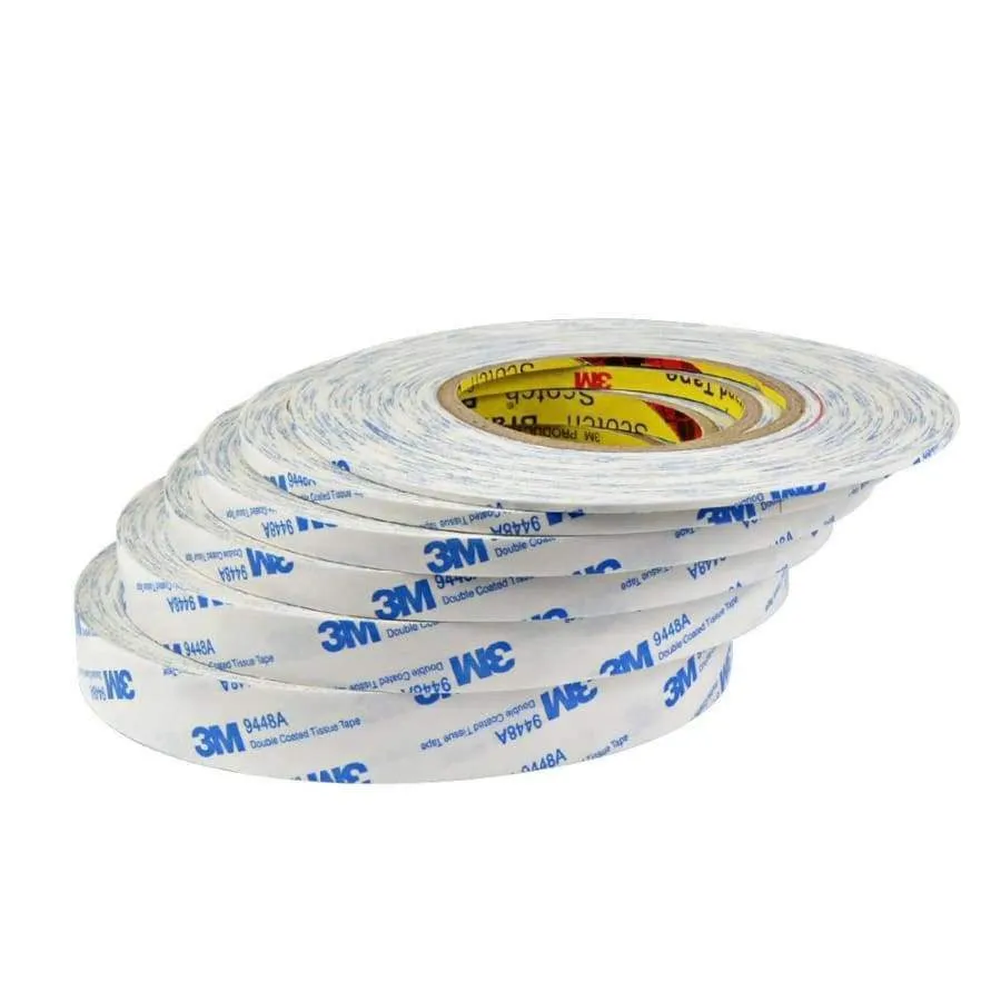 Ảnh Băng keo 2 mặt mỏng 3M™ Double Coated Tissue Tape 9448A - nhiều size - Trắng xanh 2