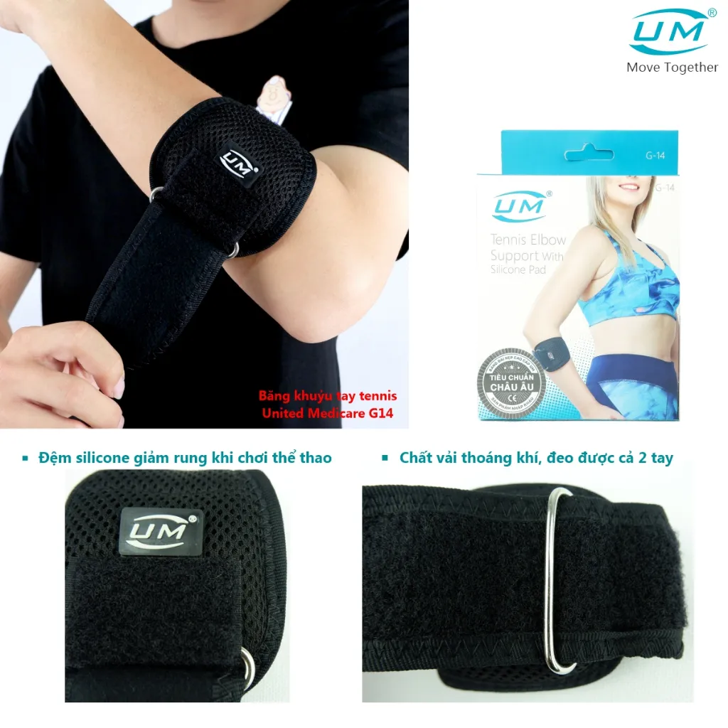 Ảnh Băng Khuỷu Tay Tennis G14 [United Medicare] [1 Cái]. Tiêu Chuẩn Châu Âu 3