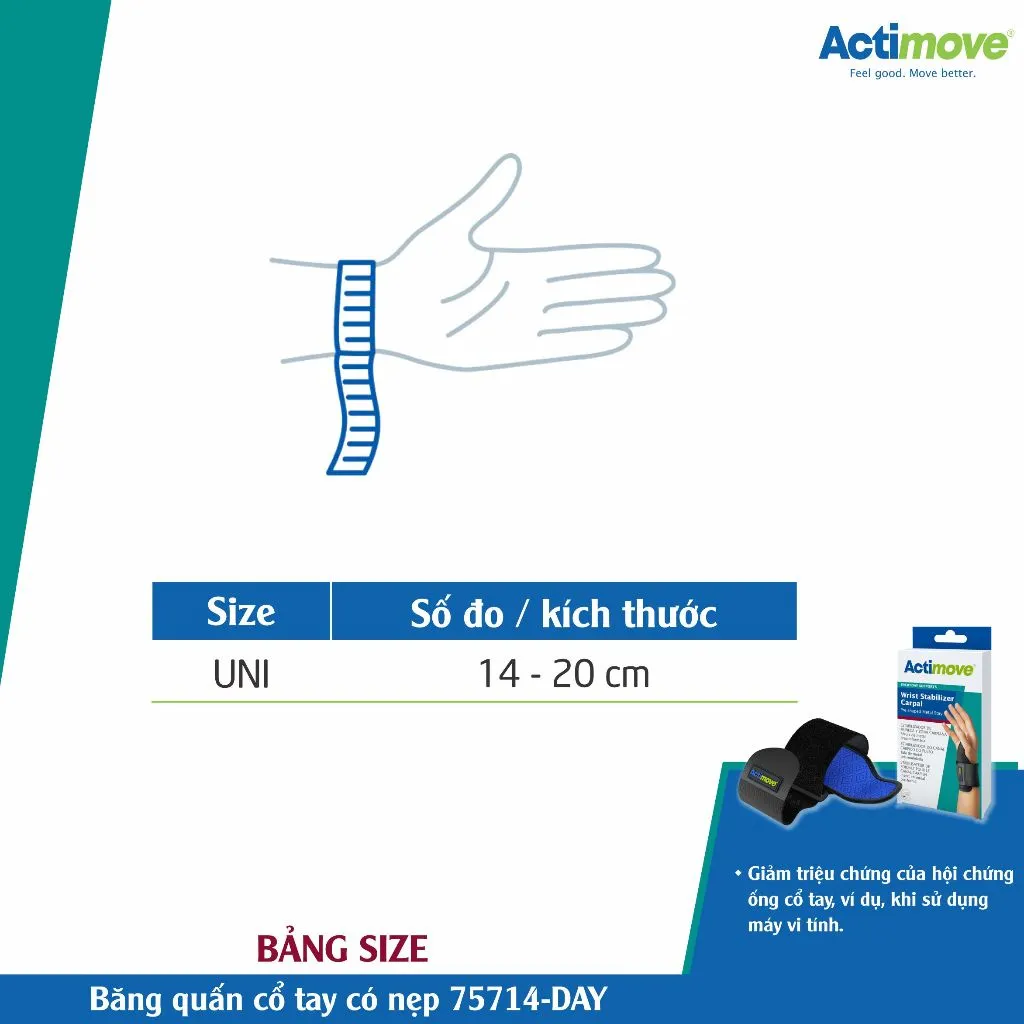 Ảnh Băng quấn cổ tay có nẹp 75714-DAY Actimove Wrist Stabilizer Carpal 1